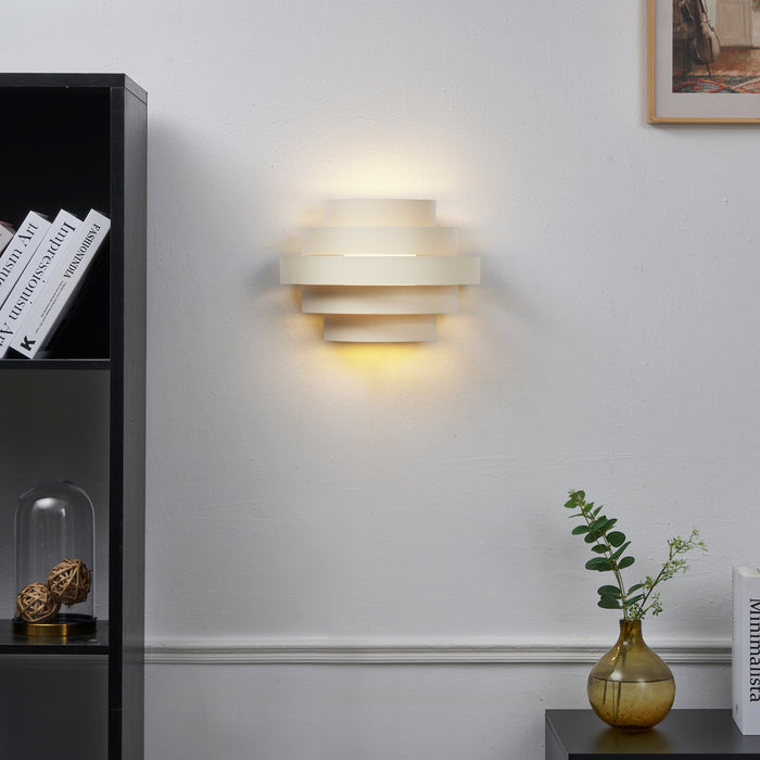 QAZQA Moderne wandlamp beige incl. LED 3-staps dimbaar - Lines