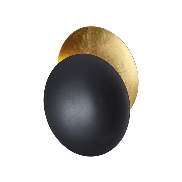 QAZQA Moderne wandlamp zwart met goud 34.5cm 2-lichts - Sunrise