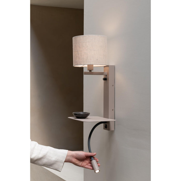 it's about RoMi Florence Wandlamp met Leeslamp - Bruin / Beige