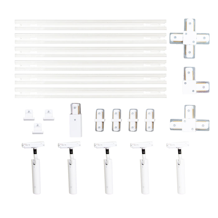QAZQA Modern railsysteem met 5 spots wit 1-fase GU10 35mm - Iconic