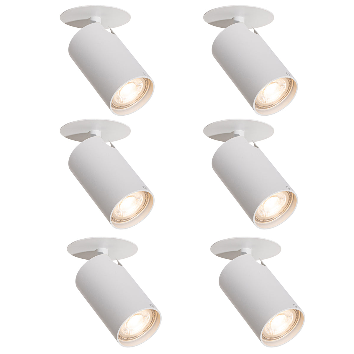 QAZQA Set van 6 moderne inbouwspots wit GU10 50mm - Chels