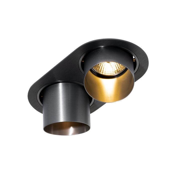 QAZQA Set van 6 inbouwspots gunmetal GU10 70mm kantelbaar 2-lichts -