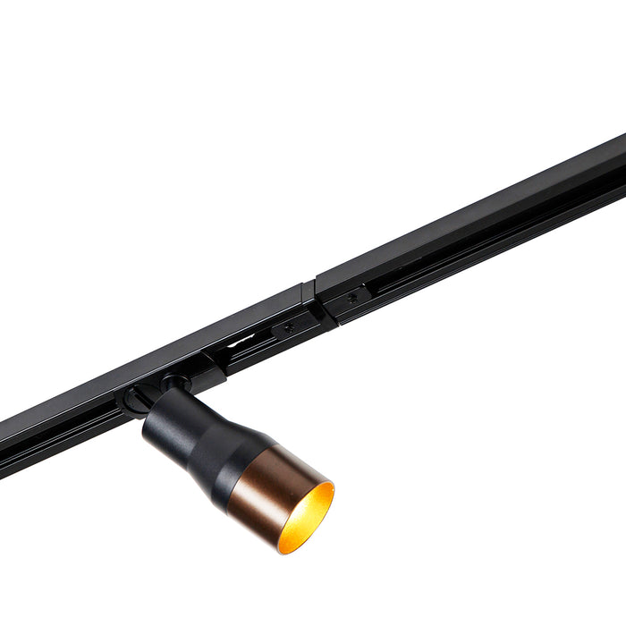 QAZQA Modern railsysteem met 5 spots zwart met donker brons 1-fase -