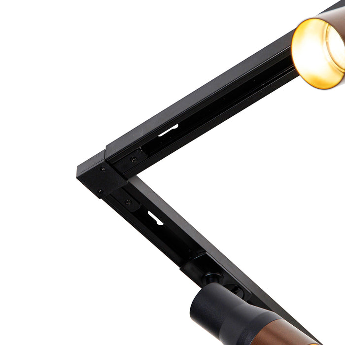 QAZQA Modern railsysteem met 5 spots zwart met donker brons 1-fase -