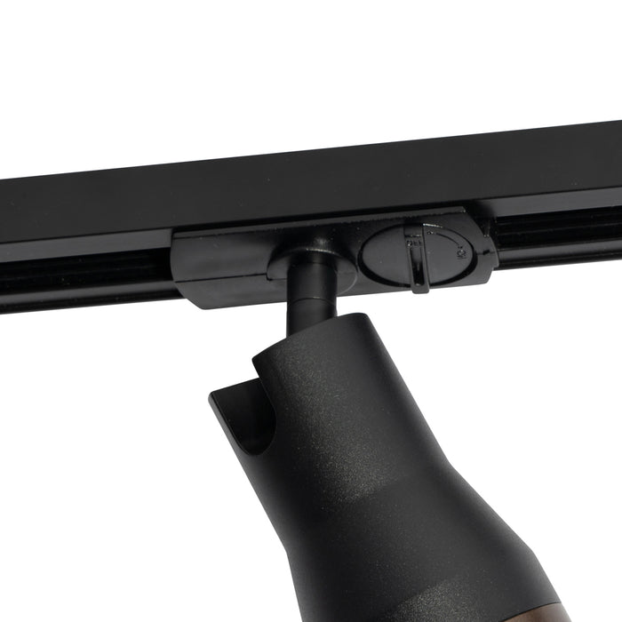 QAZQA Modern railsysteem met 5 spots zwart met donker brons 1-fase -