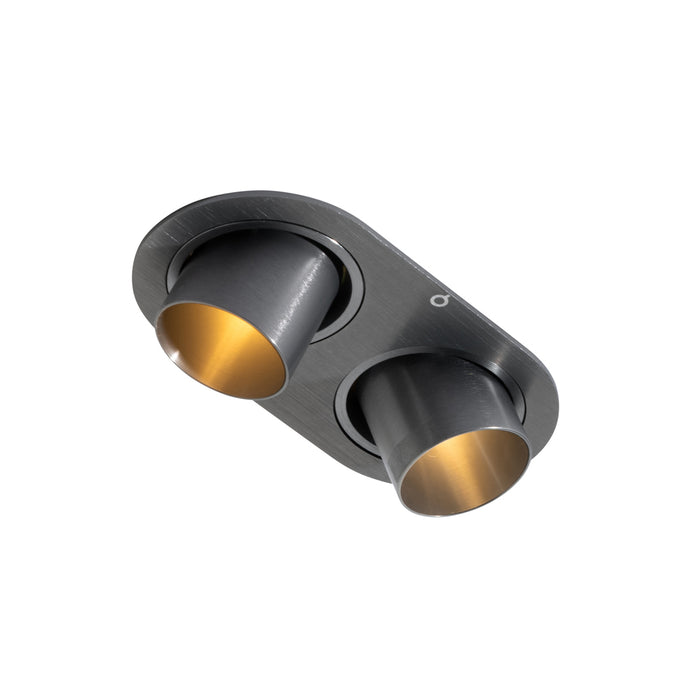 QAZQA Set van 6 inbouwspots gunmetal GU10 35mm kantelbaar 2-lichts -