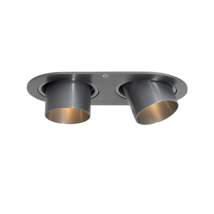 QAZQA Set van 6 inbouwspots gunmetal GU10 35mm kantelbaar 2-lichts -