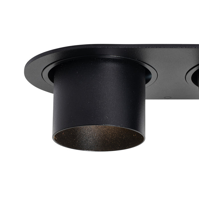 QAZQA Set van 6 inbouwspots zwart GU10 50mm 2-lichts - Installa