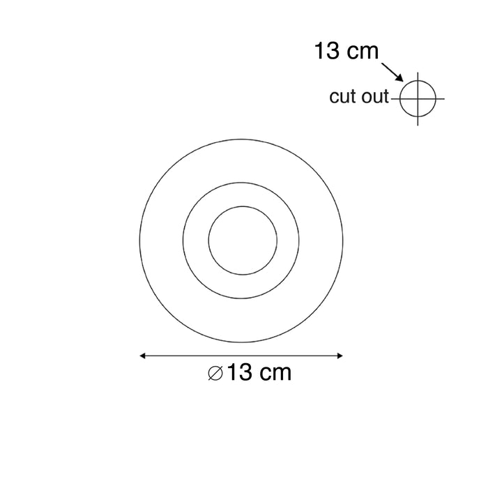 QAZQA Smart inbouwspot wit 13cm rond incl. Wifi GU10 50mm - Gypsy