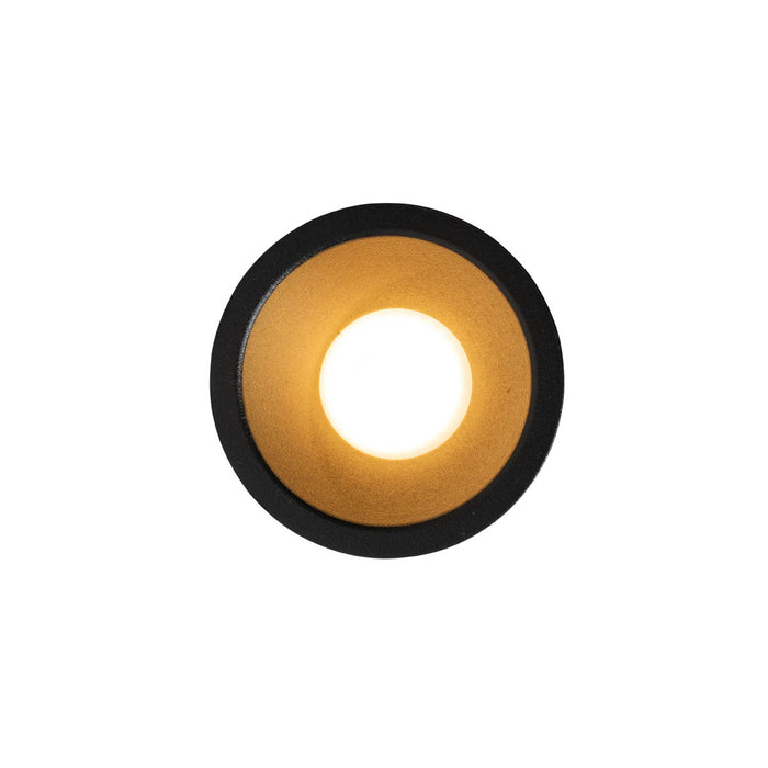 QAZQA Set van 6 moderne inbouwspots zwart met goud GU10 35mm IP44 -