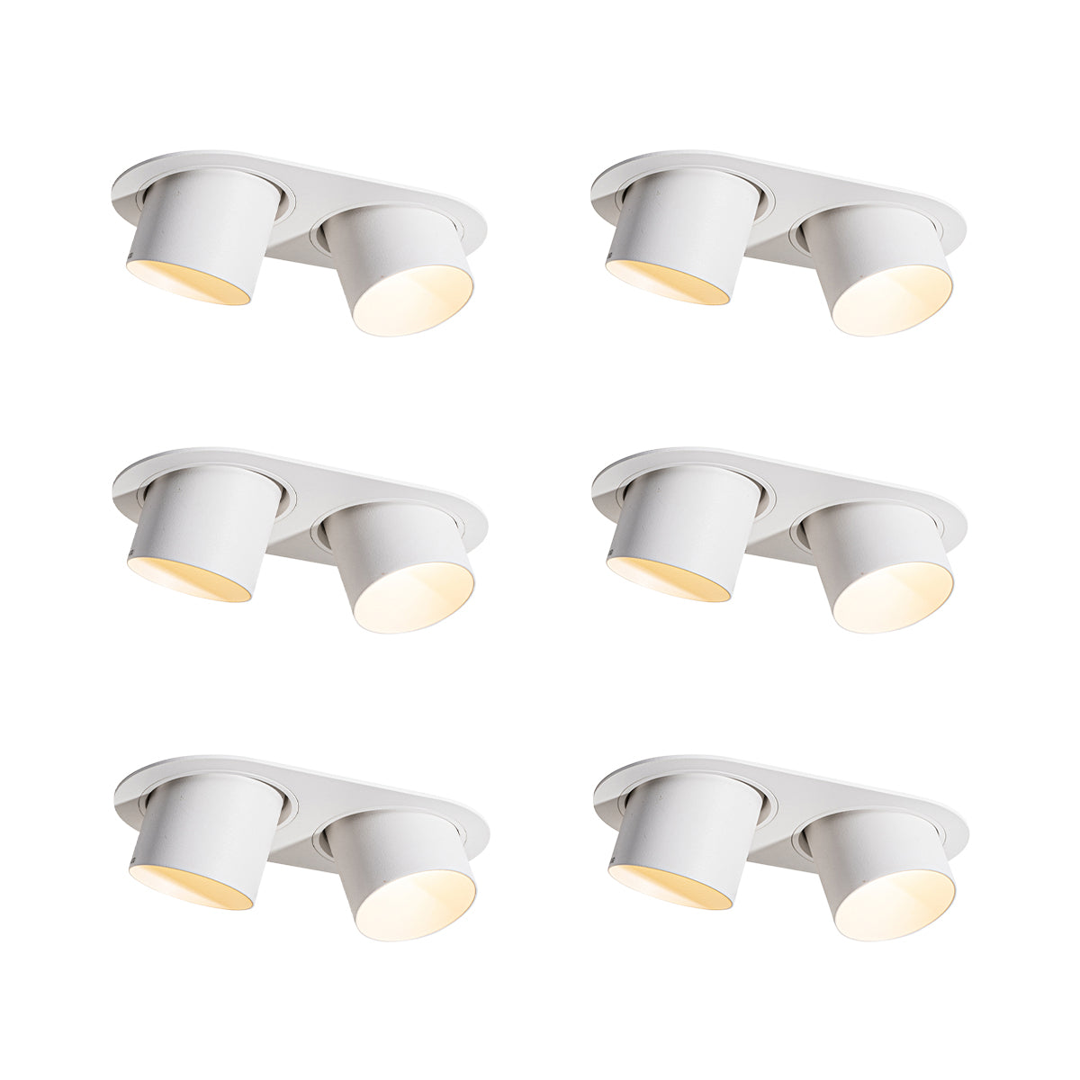 QAZQA Set van 6 inbouwspots wit GU10 70mm kantelbaar 2-lichts -