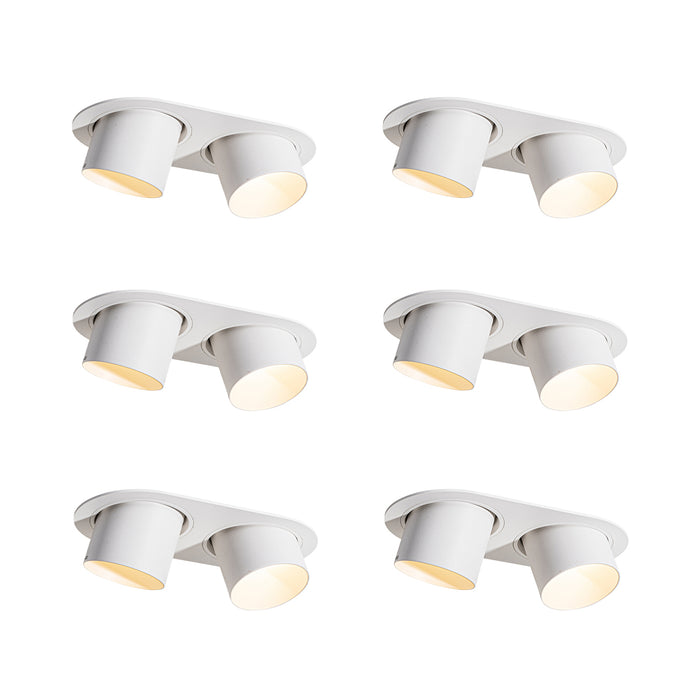 QAZQA Set van 6 inbouwspots wit GU10 70mm kantelbaar 2-lichts -