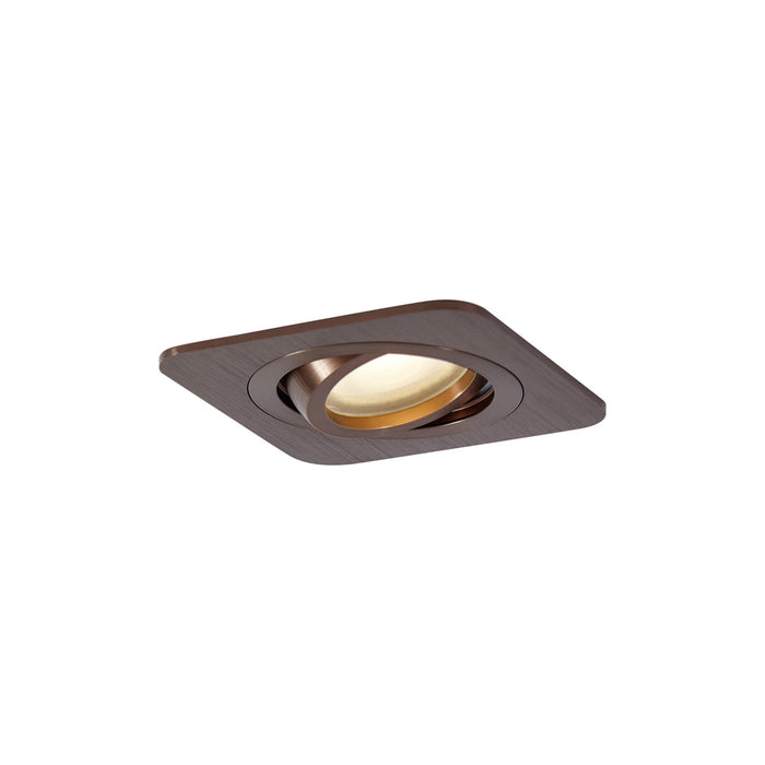 QAZQA Afgeronde inbouwspot donkerbrons GU10 50mm draai- en kantelbaar