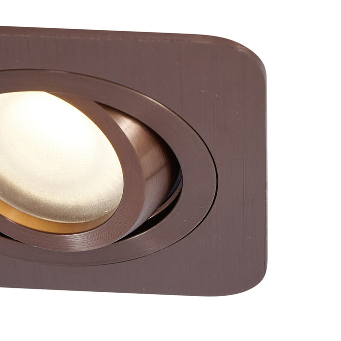 QAZQA Afgeronde inbouwspot donkerbrons GU10 50mm draai- en kantelbaar