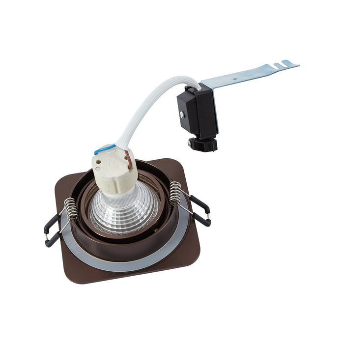 QAZQA Afgeronde inbouwspot donkerbrons GU10 50mm draai- en kantelbaar