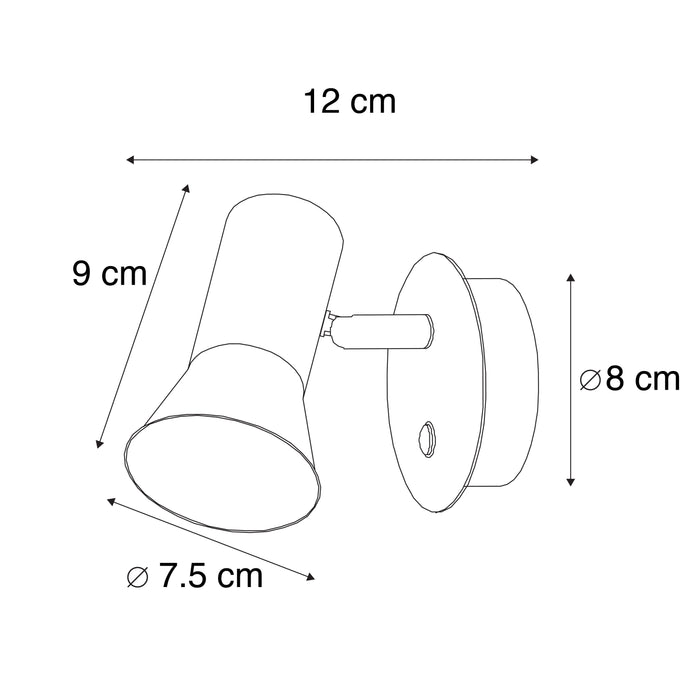 QAZQA Smart wandspot brons draai- en kantelbaar met schakelaar incl.
