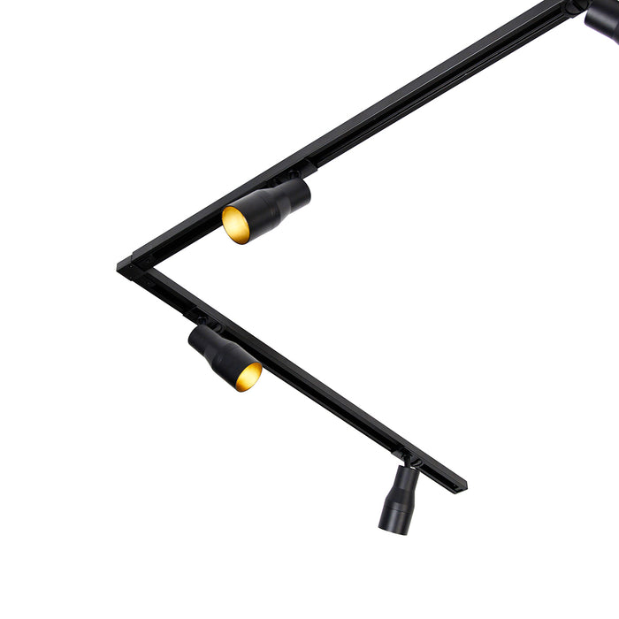 QAZQA Modern railsysteem met 5 spots zwart 1-fase - Iconic Kohua