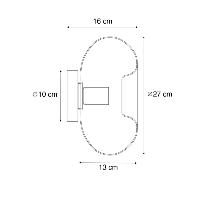QAZQA Smart wandlamp goud met glas incl. Wifi P45 - Ayesha