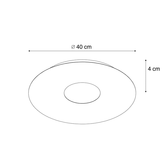 QAZQA Moderne plafondlamp goud 40cm incl. LED 3-staps dimbaar -