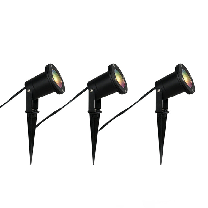 QAZQA Set van 3 smart tuinspots zwart incl. snoer en stekker 230cm