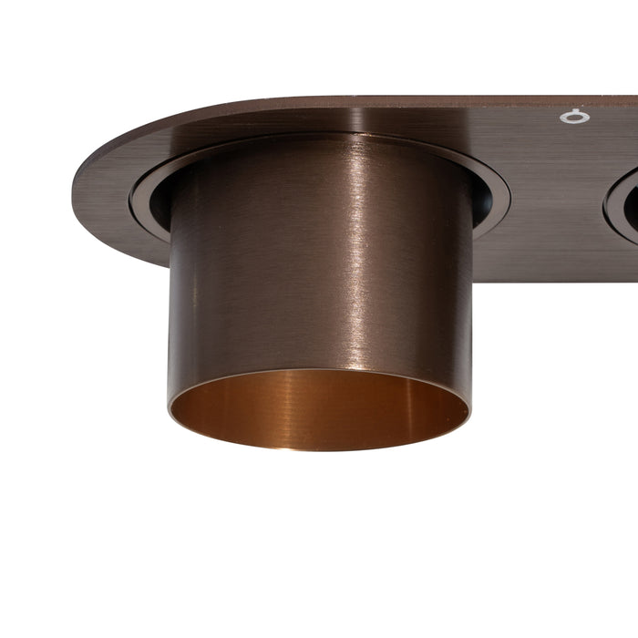 QAZQA Set van 6 inbouwspots donkerbrons GU10 50mm 2-lichts - Installa