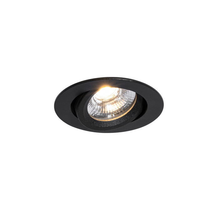 QAZQA Set van 6 inbouwspots zwart kantelbaar 8,2cm incl. LED dim to