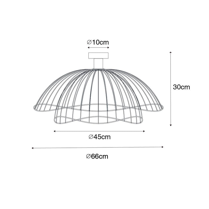 QAZQA Smart plafondlamp brons met dubbele kap 45cm incl. Wifi G95 -