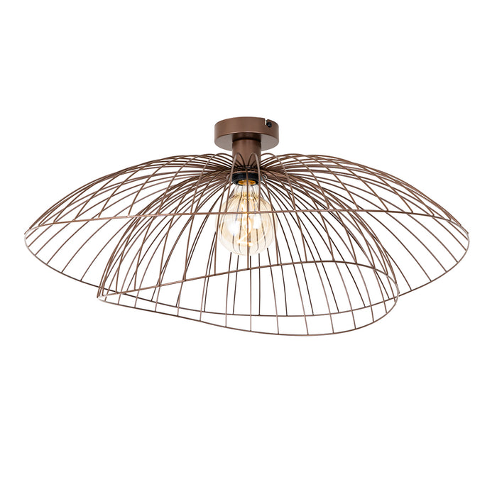 QAZQA Smart plafondlamp brons met dubbele kap 45cm incl. Wifi G95 -