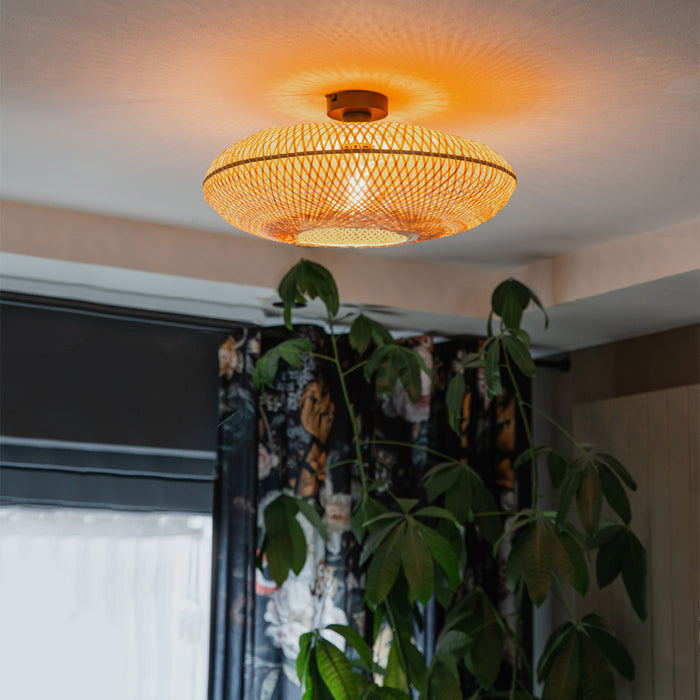 QAZQA Smart plafondlamp bamboe 50 cm incl. Wifi G95 - Ostrava