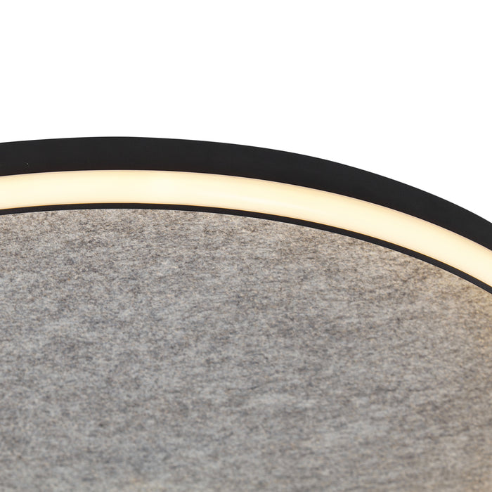 QAZQA Design plafondlamp zwart met vilt incl. LED 3-staps dimbaar -