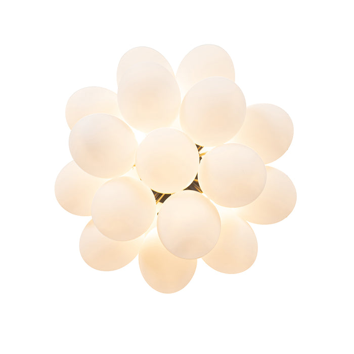 QAZQA Smart plafondlamp zwart met opaal glas 4-lichts incl. 4 Wifi G9