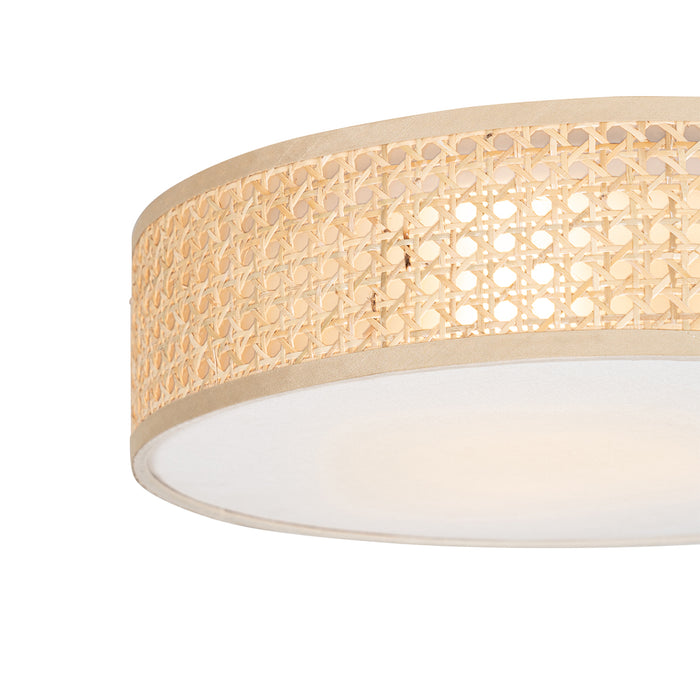 QAZQA Smart plafondlamp rotan 40 cm 3-lichts incl. 3 Wifi P45 -