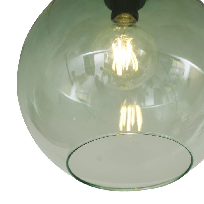 QAZQA Art Deco plafondlamp messing met groen glas - Sandra