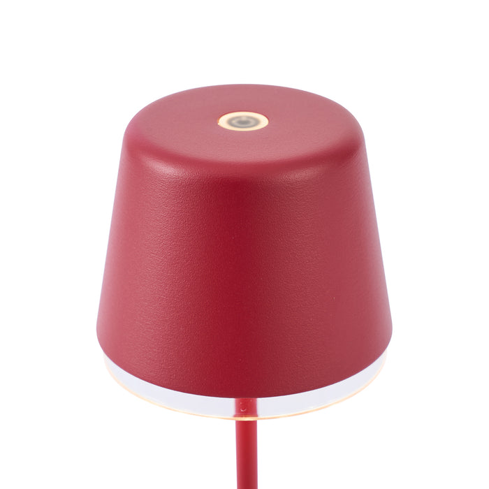 QAZQA Tafellamp rood incl. LED IP65 oplaadbaar met laadstation -