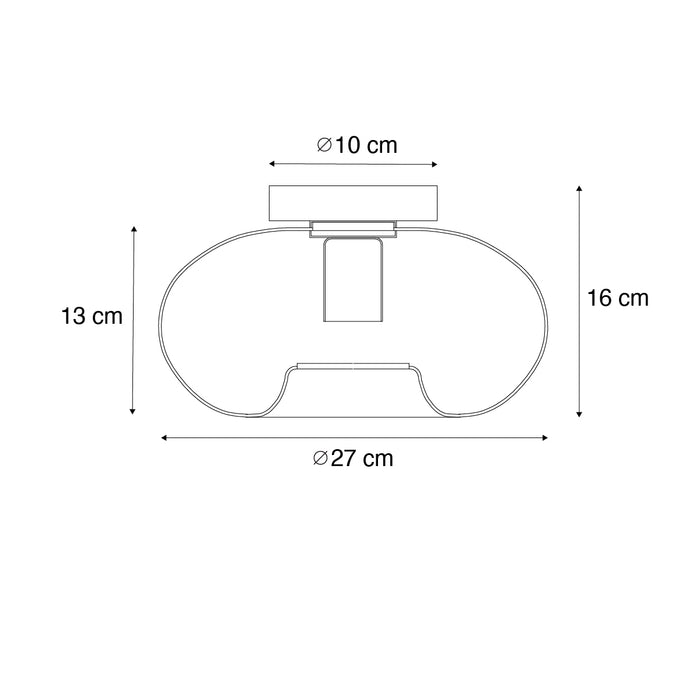 QAZQA Smart plafondlamp goud met glas incl. Wifi P45 - Ayesha