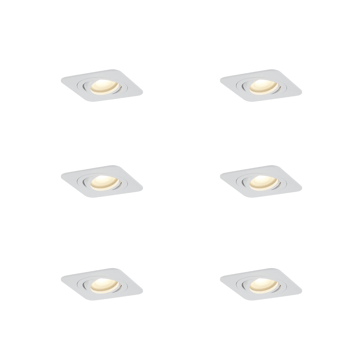 QAZQA Set van 6 afgeronde inbouwspots wit GU10 50mm draai- en