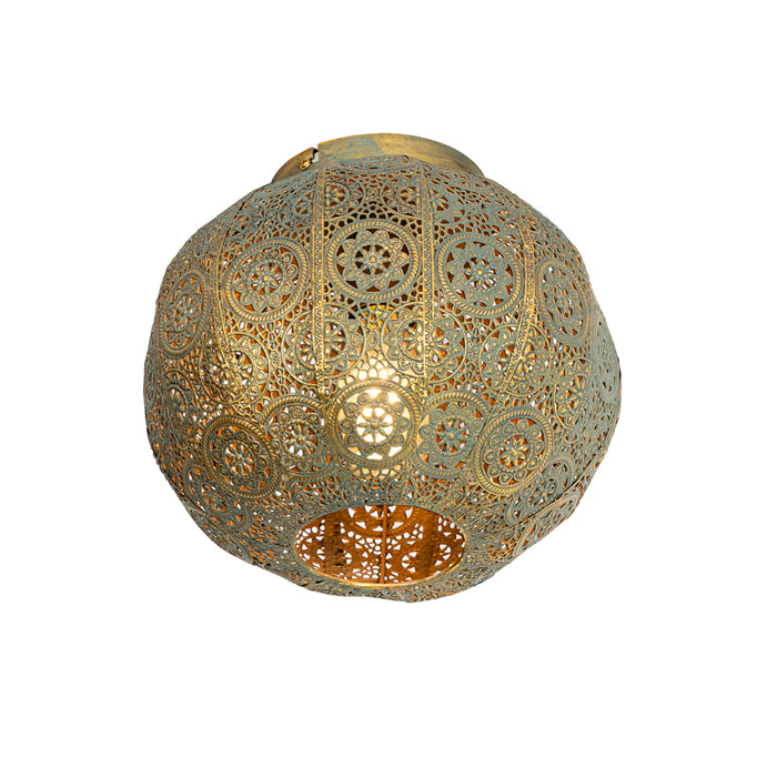 QAZQA Smart plafondlamp goud met groen 28,5 cm incl. Wifi A60 - Baloo