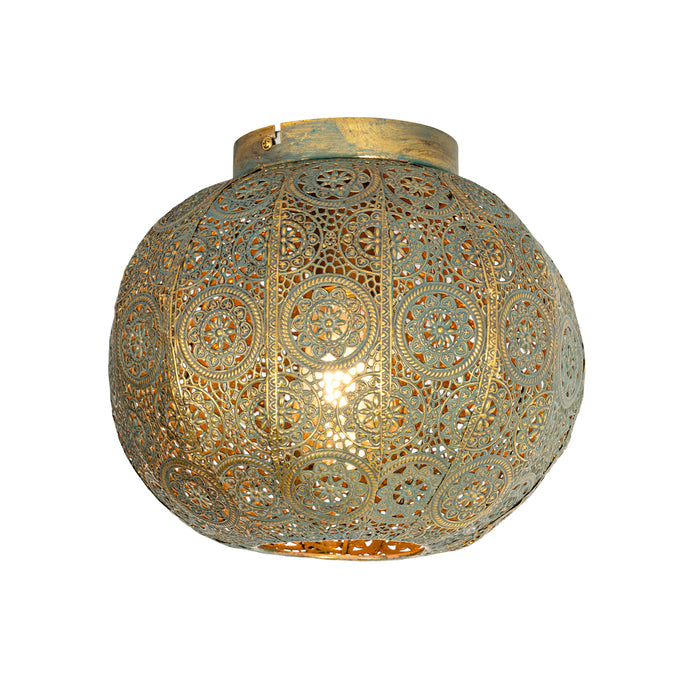 QAZQA Smart plafondlamp goud met groen 28,5 cm incl. Wifi A60 - Baloo