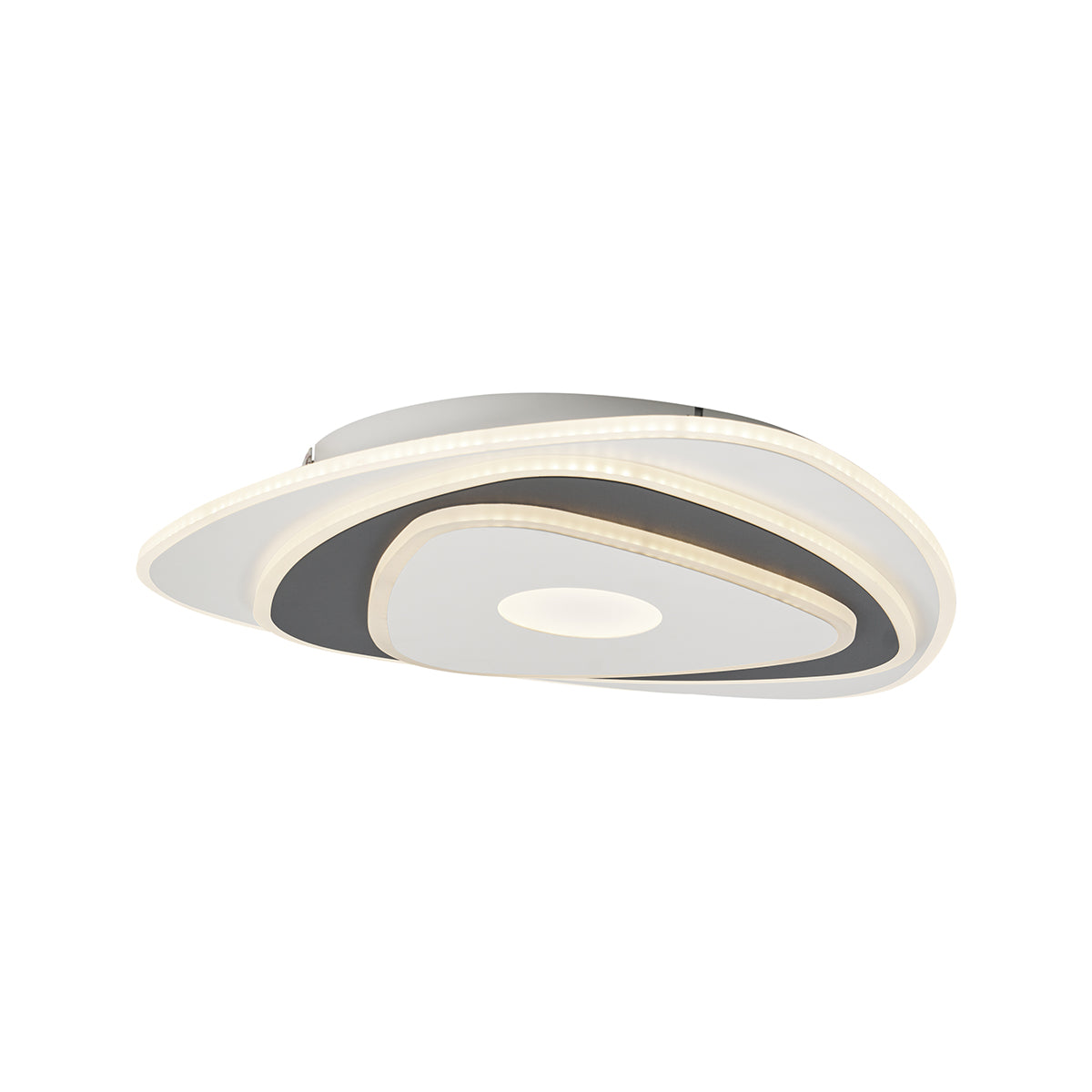 QAZQA Design plafondlamp wit met donkergrijs organisch incl. LED