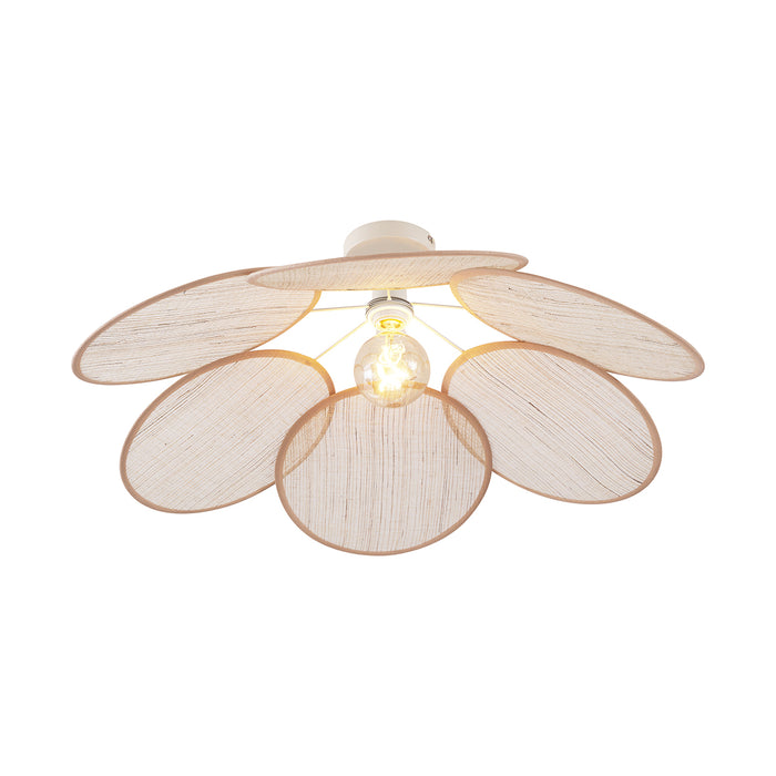 QAZQA Japandi plafondlamp crème met linnen kap - Aisha