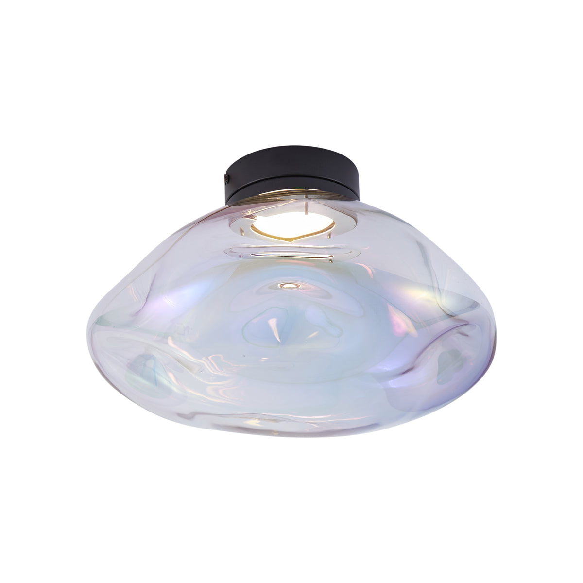 QAZQA Design plafondlamp zwart met regenboog glas - Gemma