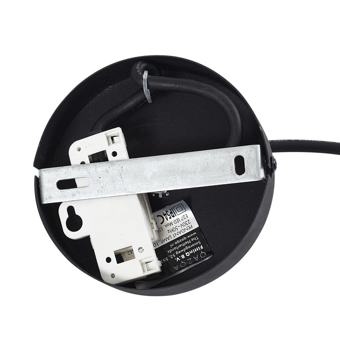 QAZQA Buiten hanglamp zwart met groene kap van touw IP44 - Cava Jayla