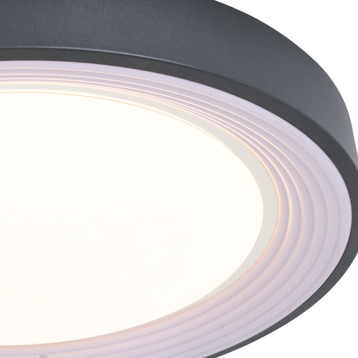 QAZQA Moderne plafondlamp grijs met wit 48cm incl. LED dimbaar RGB -