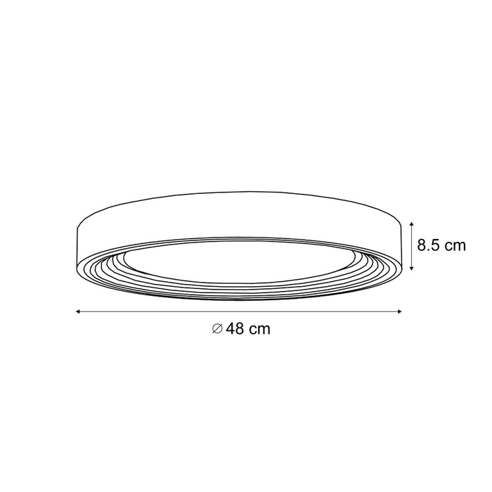 QAZQA Moderne plafondlamp grijs met wit 48cm incl. LED dimbaar RGB -