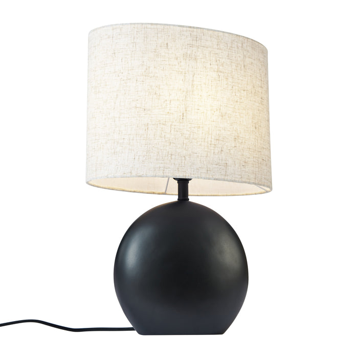 QAZQA Japandi tafellamp zwart met linnen kap - Timo