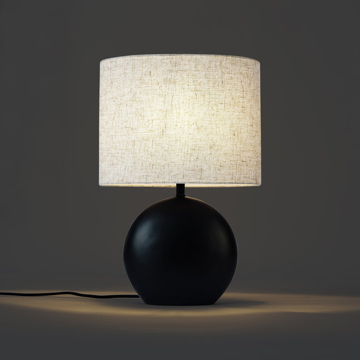QAZQA Japandi tafellamp zwart met linnen kap - Timo