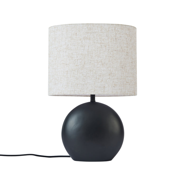 QAZQA Japandi tafellamp zwart met linnen kap - Timo
