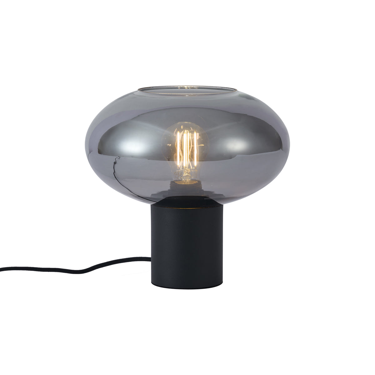 QAZQA Design tafellamp zwart met smoke glas - Umbrella