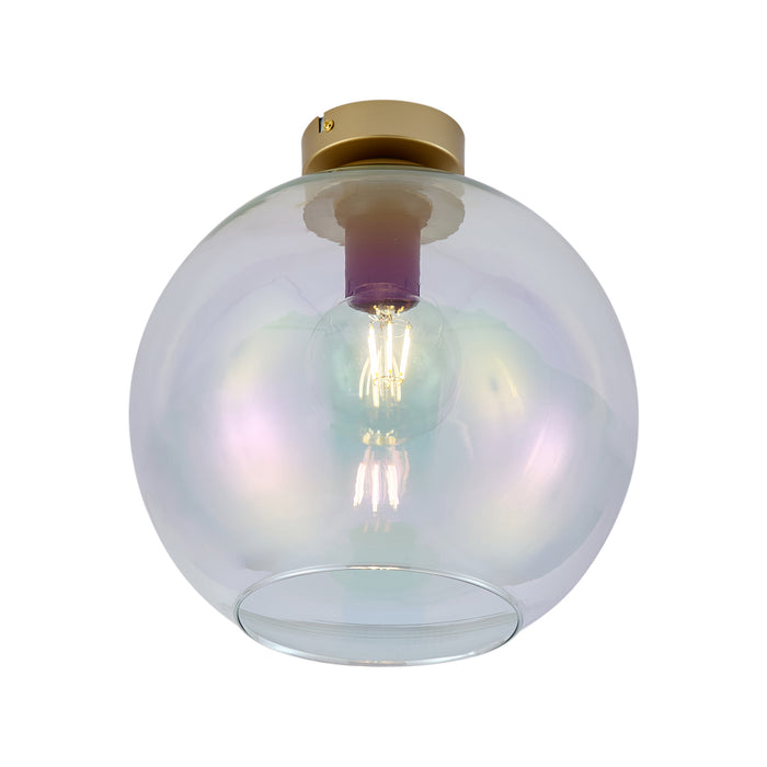 QAZQA Art Deco plafondlamp goud met regenboog glas - Sandra