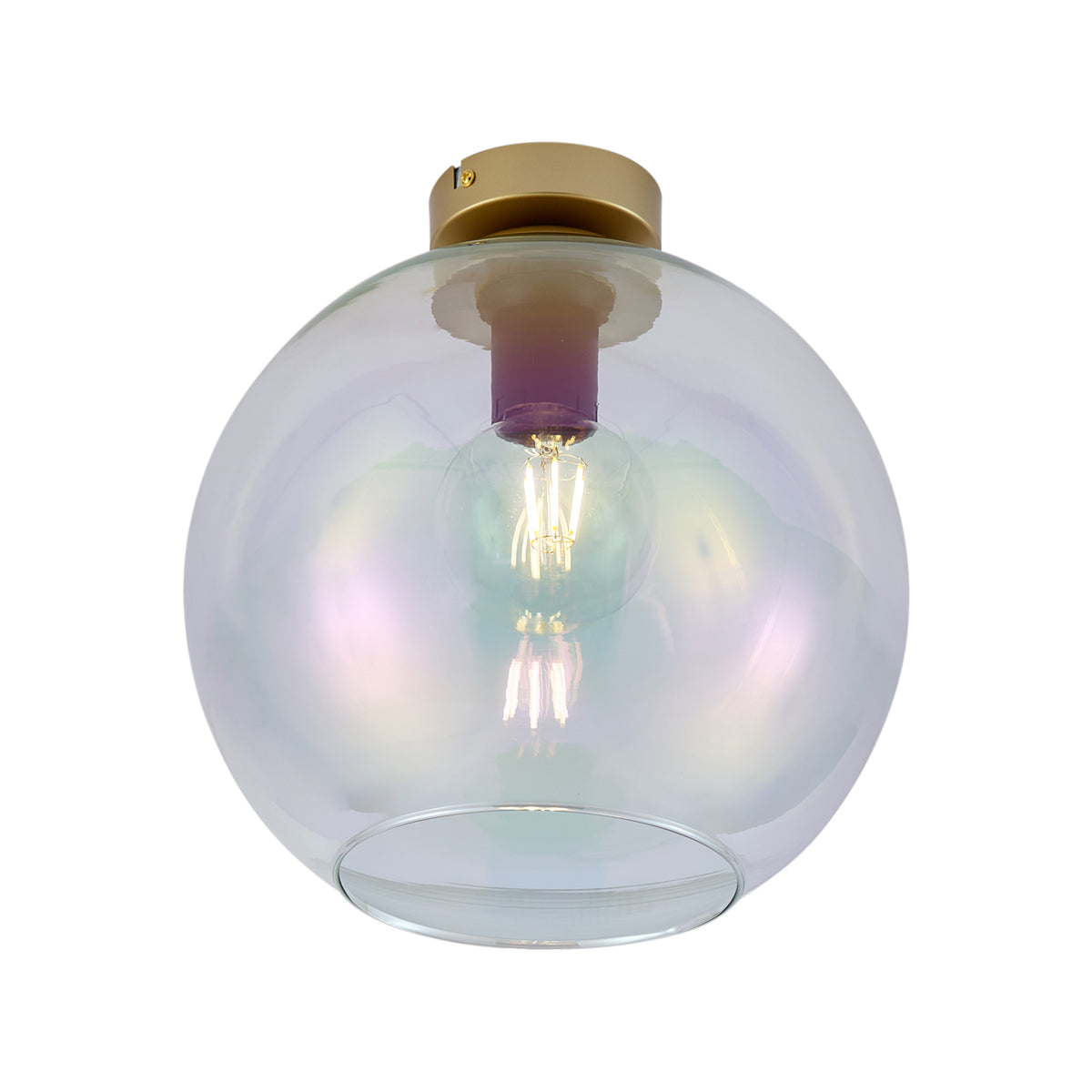 QAZQA Art Deco plafondlamp goud met regenboog glas - Sandra